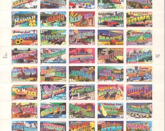 Groeten uit Amerika Souvenirvel postzegels 37 cent