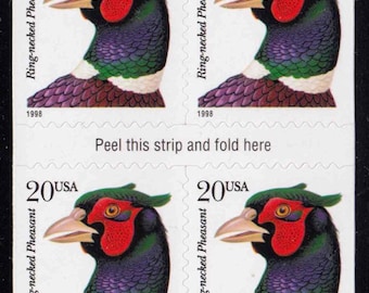 カンムリミツスイ切手5枚、ヴィンテージ未使用USPS 32セント切手、1998