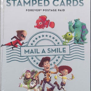 US Disney Mail A Smile Venti cartoline postali pre-affrancate e non aperte, con affrancatura permanente