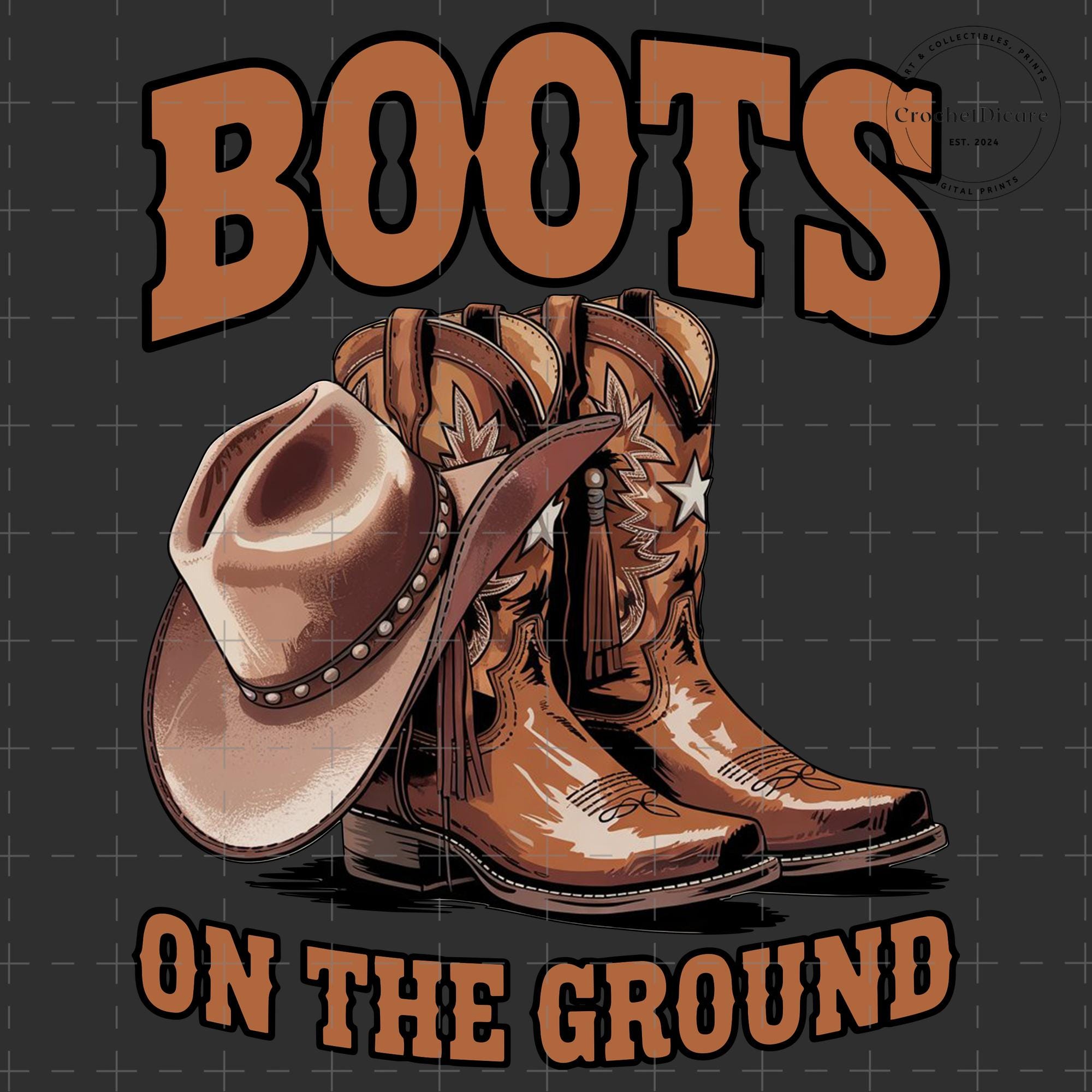 Boots On the Ground PNG, Line Dance Southern Soul Blues RnB Workout Cowboy Boots Pink Cowgirl Boots PNG Sublimation, Melanin Women Png