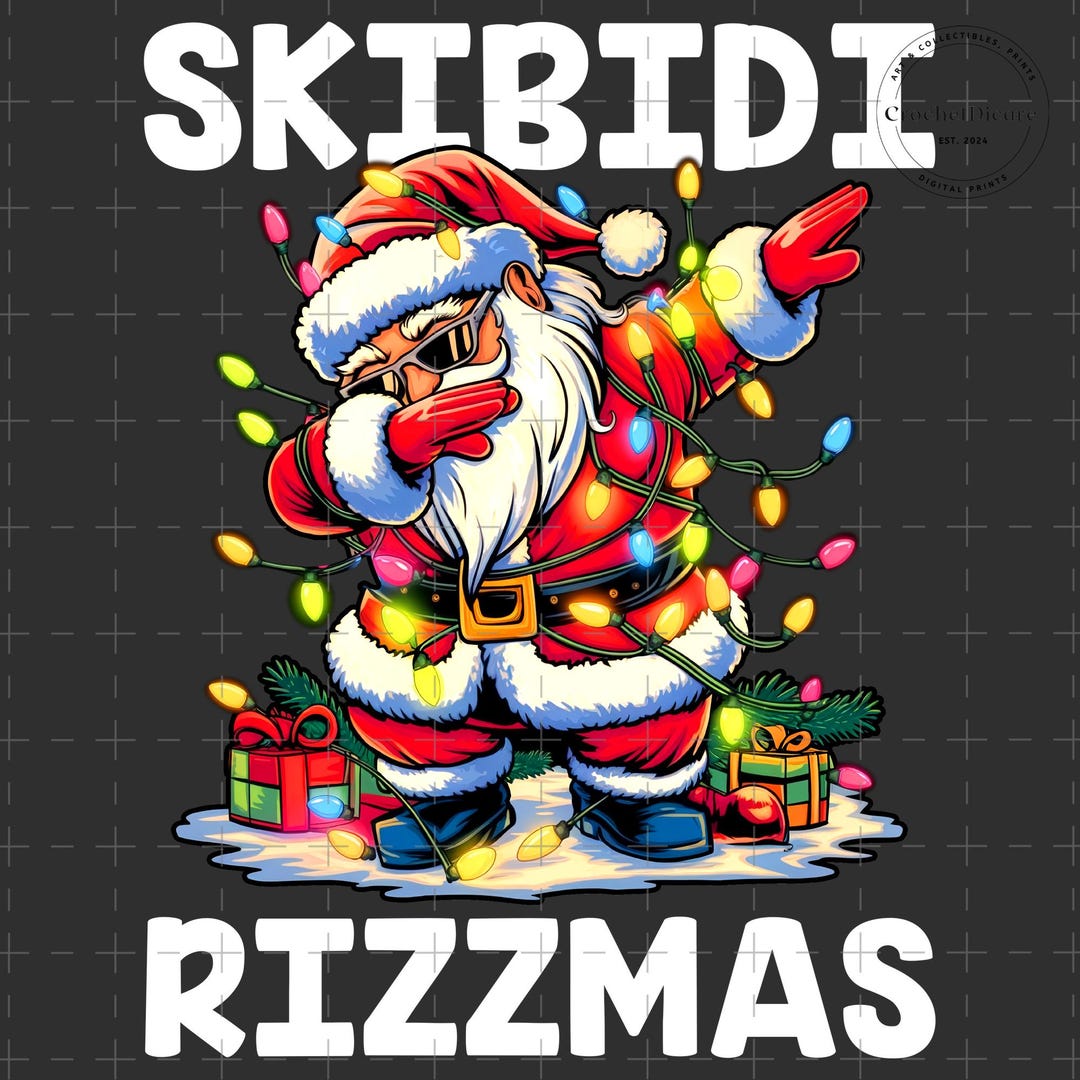 Skibidi Rizzmas Png, Trendy Santa Tupfen SVG, Rizz Die Saison Bruh Png ...