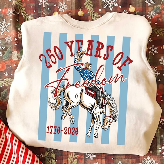 250 Years Of Freedom PNG, Patriotic Cowboy Horse Rider PNG, Striped 4th of July Png, America 1776-2026 Shirt Design,USA Independence Day Png