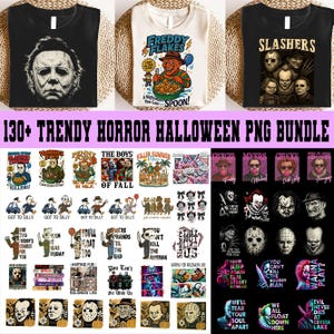 Halloween Characters Png Bundle, Retro Horror Characters Png Bundle, Scary Movie Png, Retro Horror Halloween Png, Killer Design,Digital File
