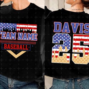 Personalized Baseball Team Png, Patriotic Baseball Mama PNG, Red white and Blue Drip Png, 4th of July Baseball PNG Sublimation for Sport Mom