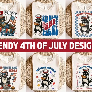 Red White And Feral png, Funny USA Shirt, Funny Raccoon Shirt , 4th Of July Digital Download, Feral PNG, Hotdog Raccoon png, Merica png