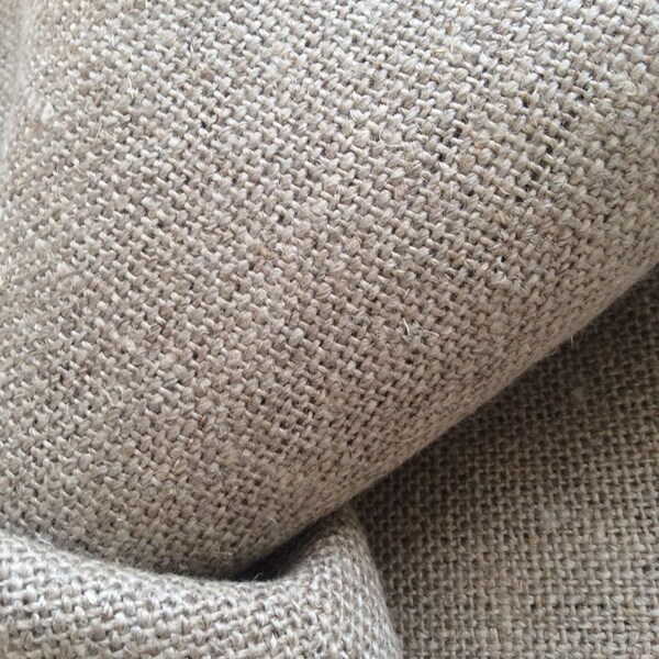 Pure Natural Woven Linen  Undyed Linen Medium Cushion Weight