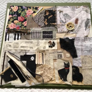 Black Cream Beige No 11 Slow Stitching Fabric Pack: Couture Textiles, Crazy Patch