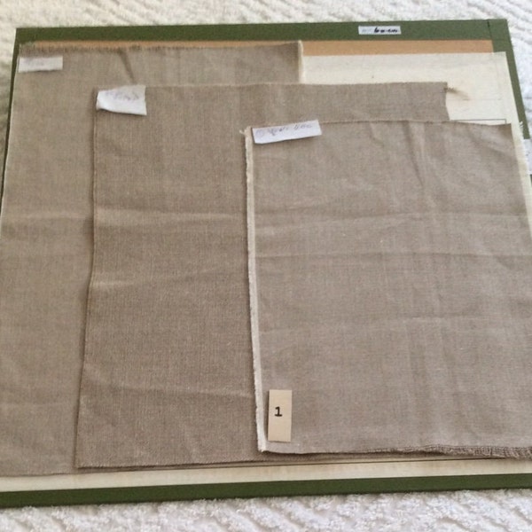 Belgian Linen 3 pieces Natural Colour for Craft, Collage, Slow Stitching, Decor Dying and Embrodiery