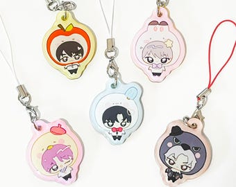 love and deepspace chibi plush hat acrylic charms