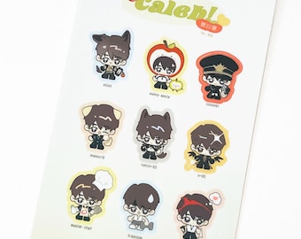 love and deepspace caleb sticker sheet