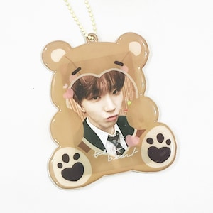 porte-cartes photo en pvc avec ours en peluche