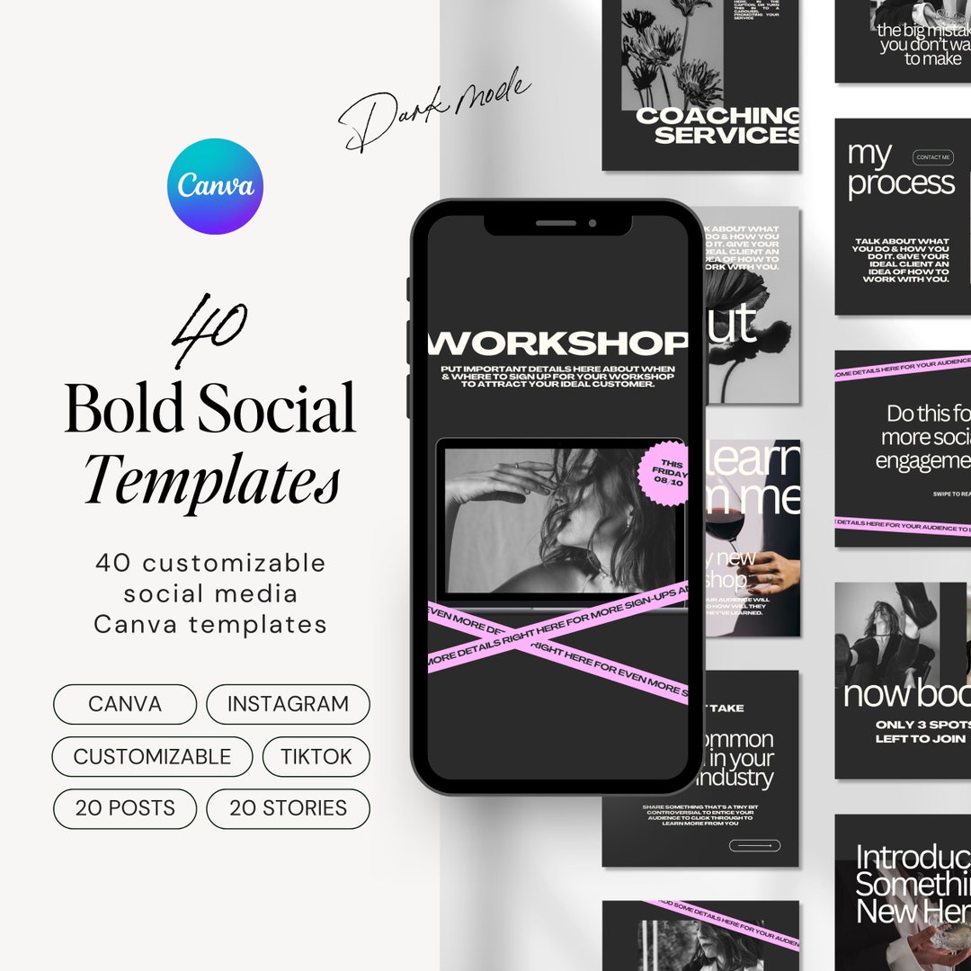 Bold Instagram Post & Story Templates | Modern Social Media Canva ...