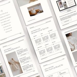 K&ouml;nnte beinhalten: Ein wei&szlig;-schwarzer druckbarer Leitfaden mit dem Titel "Ihr pers&ouml;nliches Toolkit: Ressourcen f&uuml;r den Erfolg". Der Leitfaden enth&auml;lt Abschnitte f&uuml;r Checkliste, Leitfaden, Kundenportal, Community, Videobibliothek und 24/7-Chat.