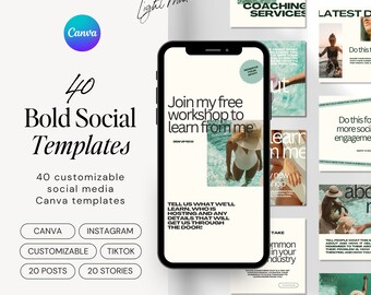 BOLD LIGHT Instagram Canva Vorlagen | Instagram Post, Story Vorlage | Bold Luxus Ästhetische Moderne, Minimal Social Media | Canva Vorlage