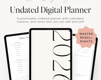 Digitaler Planer Template Kit | Bearbeitbare Canva Digitaler Planer Vorlage | 125-Seiten Digitaler Planer mit Master Wiederverkaufsrecht