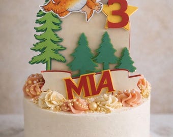 Personalised Dragon Cake Topper | Custom Name & Age | Forest Birthday Decoration | Zog-Inspired Party Cake Pick