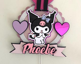 Kuromi Cake Topper | Personalised Birthday Decoration with Custom Name & Age