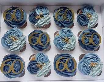 Personalised Age Cupcake Toppers – Custom Birthday Numbers – Variety of Colour Options – Milestone Party Decor