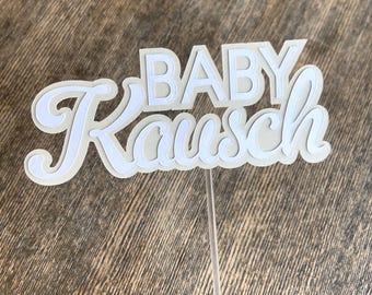 Personalised Baby Name Cake Topper – Custom Layered Cardstock Decoration