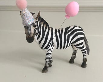 Personalised Zebra Cake Topper: Jungle Safari Birthday Decor