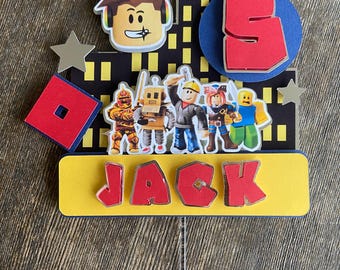 Handmade Roblox Cake Topper: Custom 3D Gamer Birthday Decoration