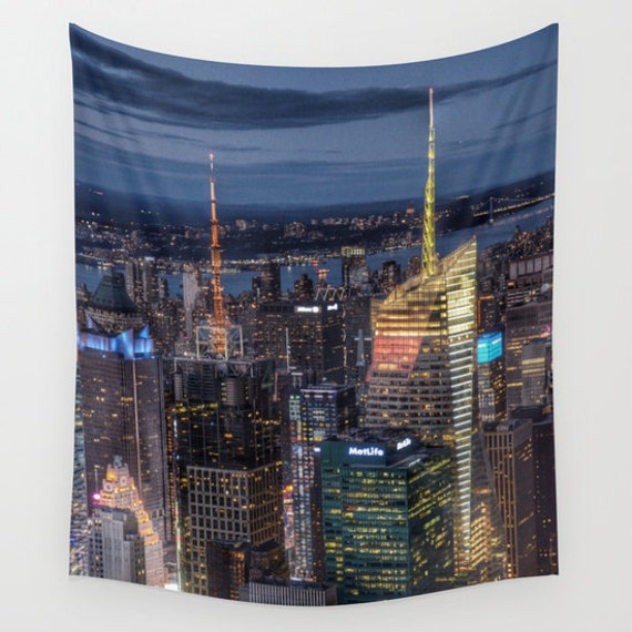 New York Tapestry Manhattan Tapestry Landscape NYC City  Etsy