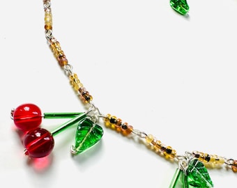 Cherry beaded necklace