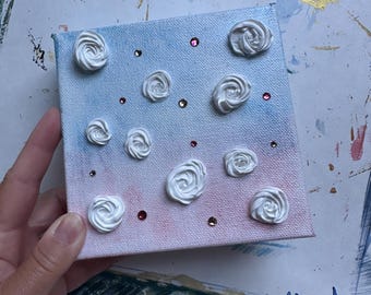 Roses & Crystals- original mini painting