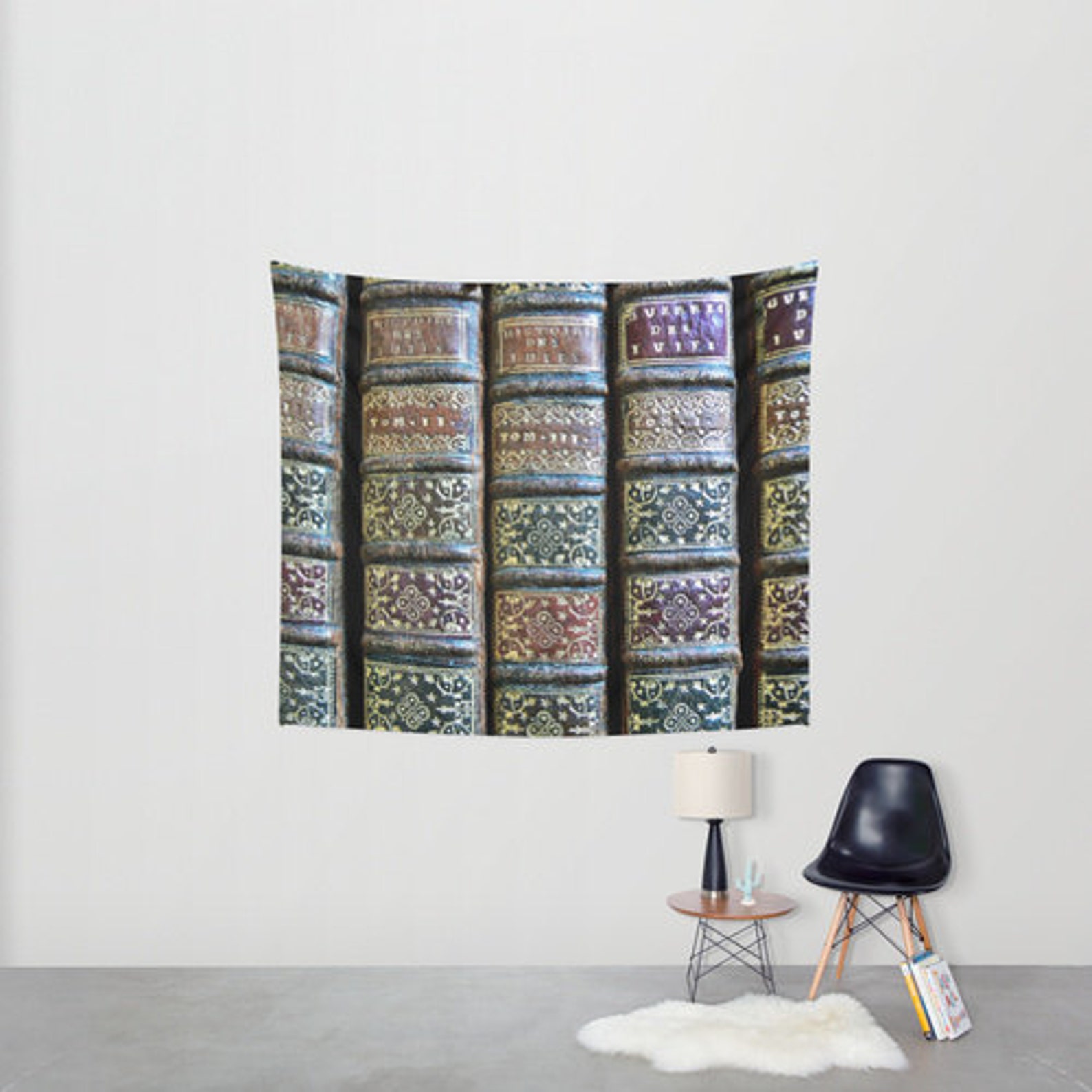 Old Books Tapestry Antique Book Tapestry Book Large Wall Etsy