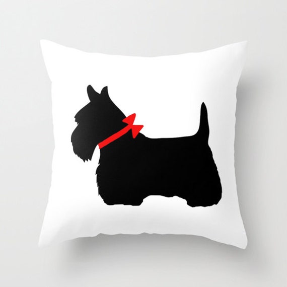 black dog pillow