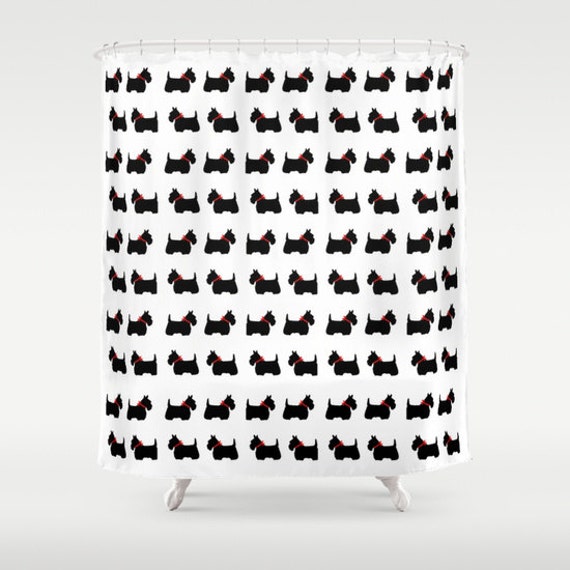 Scotty Dog Shower Curtain Scottie Dog Bathroom Decor Modern Etsy