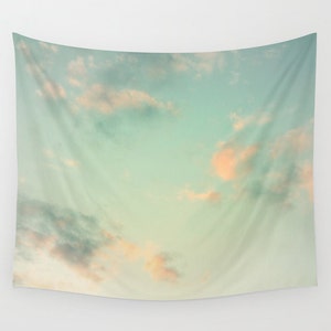 Cloud Tapestry, Cloudy Sky Tapestry, Clouds Large Wall Decor, Photo, Office, Modern, Dorm, Wall Hanging, Nature Tapestries, Cloud Formation image 1