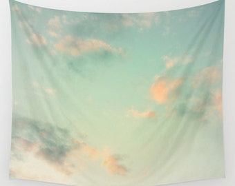 Cloud Tapestry, Cloudy Sky Tapestry, Clouds Large Wall Decor, Photo, Office, Modern, Dorm, Wall Hanging, Nature Tapestries, Cloud Formation