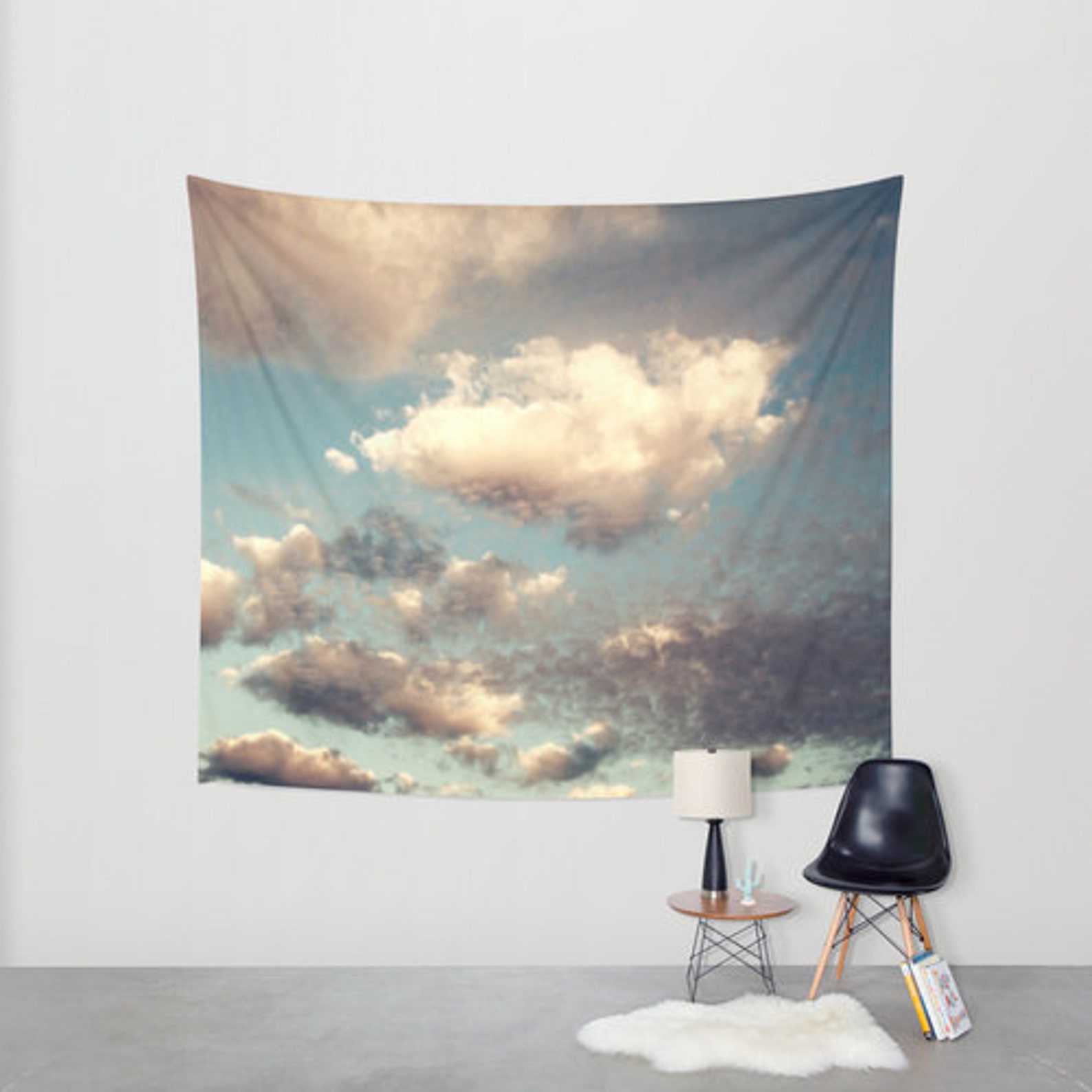 Cloud Tapestry Cloudy Sky Tapestry Clouds Large Wall Decor Etsy
