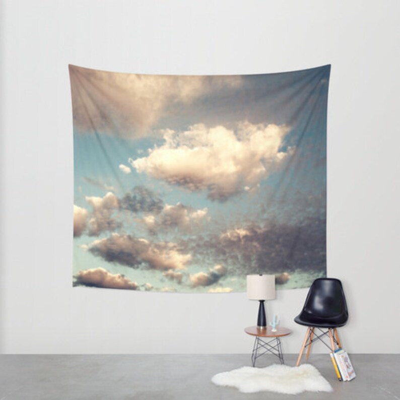 Cloud Tapestry Cloudy Sky Tapestry Clouds Large Wall Decor Etsy