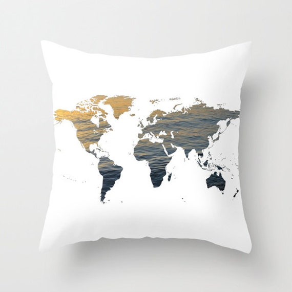 kissen weltkarte Meer Textur Weltkarte Kissen Welt Karte Home Dekor Etsy kissen weltkarte
