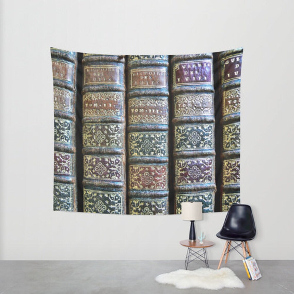 Old Books Tapestry Antique Book Tapestry Book Large Wall Etsy