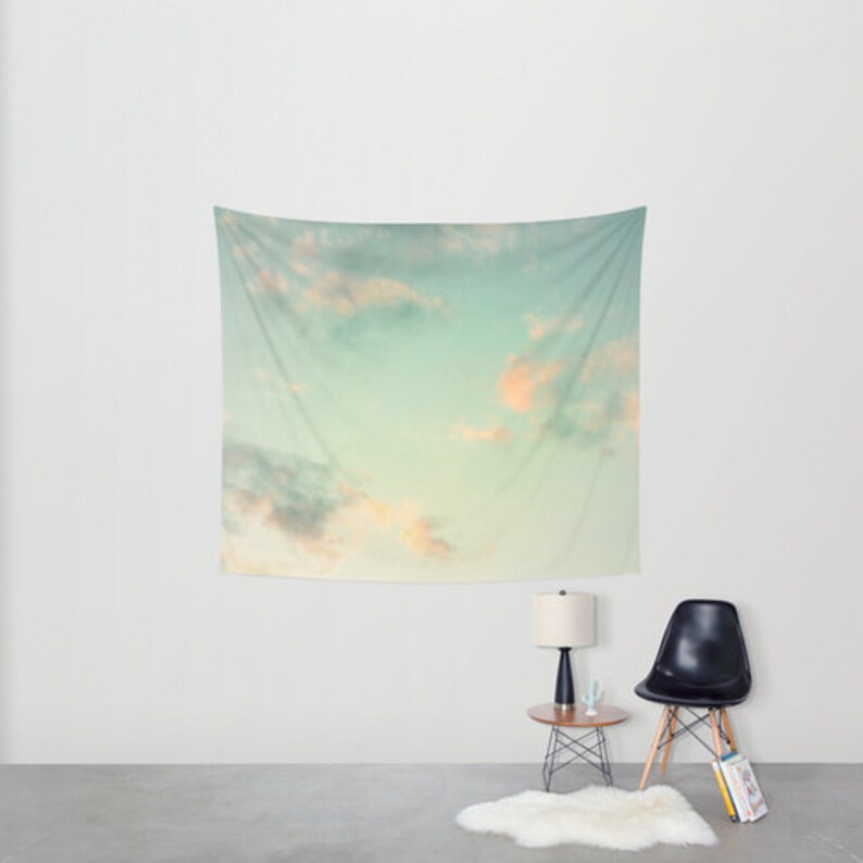 Cloud Tapestry, Cloudy Sky Tapestry, Clouds Large Wall Decor, Photo, Office, Modern, Dorm, Wall Hanging, Nature Tapestries, Cloud Formation image 4