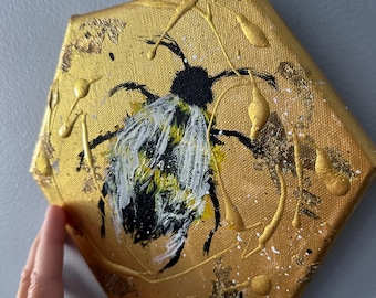 Bee #4 - original mini painting