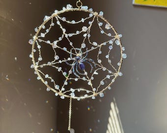 Rain Droplet Spider Web Crystal Prism Suncatcher