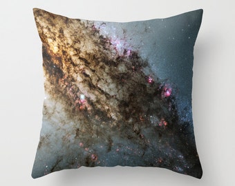 Star Formation Throw Pillow, Office, Dorm, Space Decorative Pillow, Nature Cushion, Black Pillow, Steam-punk, Stars Pillow, Planets, Goth