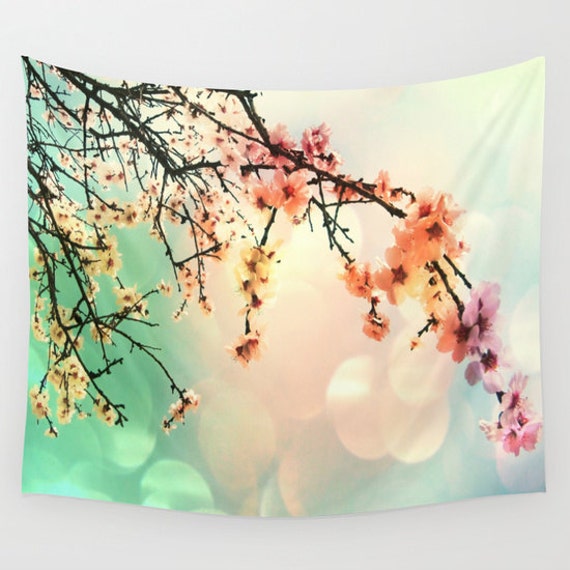 cherry blossom wall tapestry