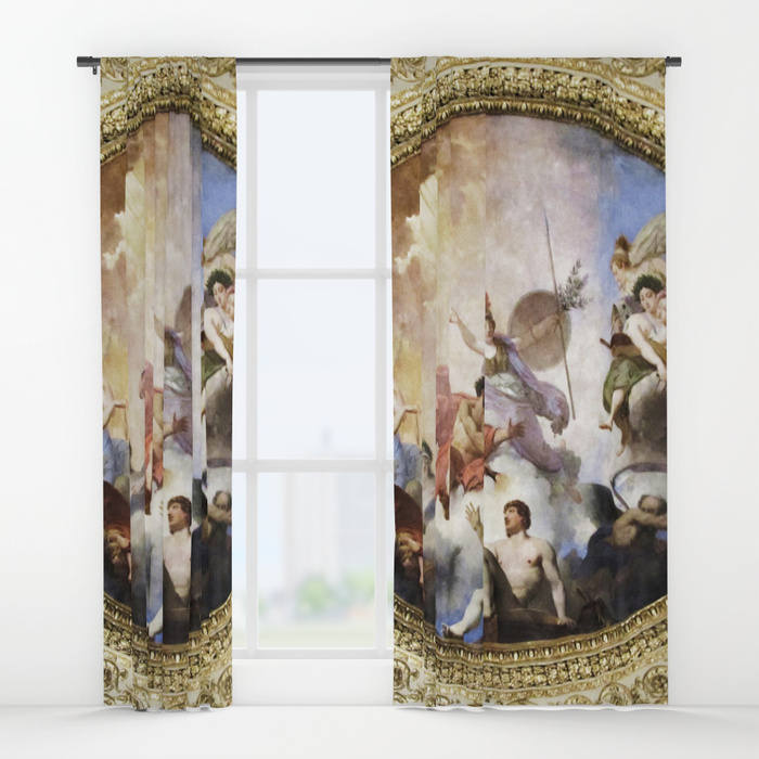 Fresco Window Curtain Mythology Curtain Decorative Unique