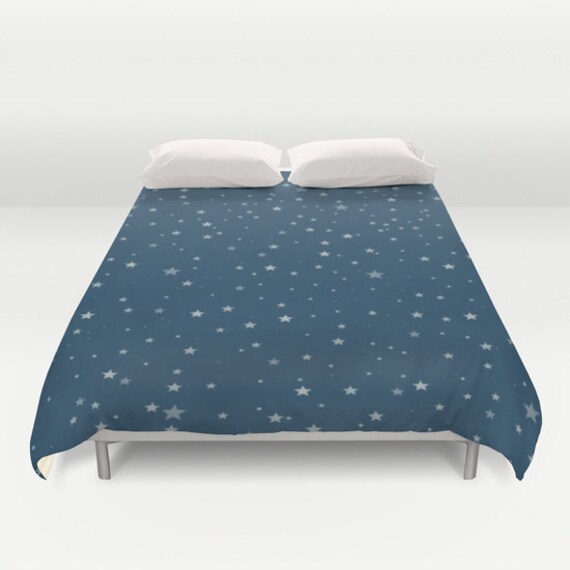 Starry Night Duvet Cover Made To Order Navy Blue Patriotic Etsy