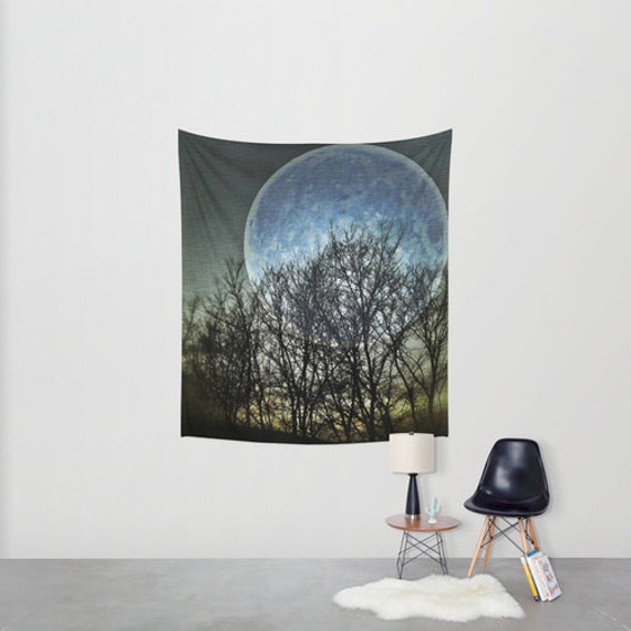 Blue Moon Wall Tapestry Goth Large Size Wall Art Modern Decor Full Moon Office Outdoor Garden Night Sky Tapestry Dorm Art Surreal Etsy Canada