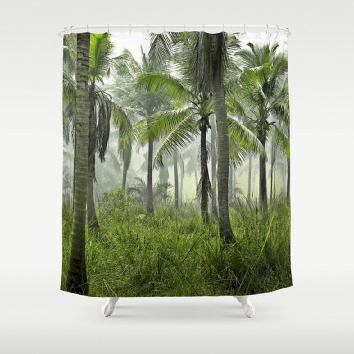Dschungel-Palmen-Duschvorhang Tropischer Wald Bad Dschungel | Etsy