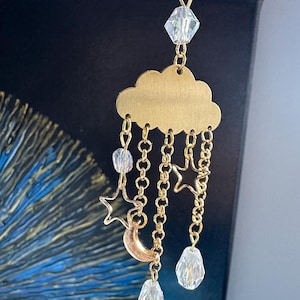 Handmade Celestial Cloud Suncatcher, Rainbow Maker, Crystal Prism, Light Catcher, Hanging Crystal Sun Catcher, Dopamine Decor, Feng Shui Art