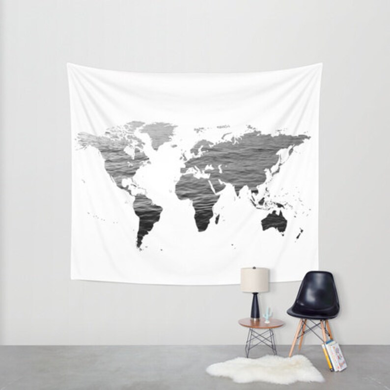 large world map tapestry