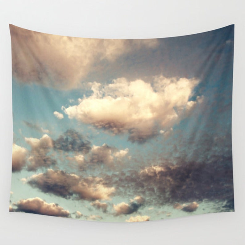 Cloud Tapestry Cloudy Sky Tapestry Clouds Large Wall Decor Etsy