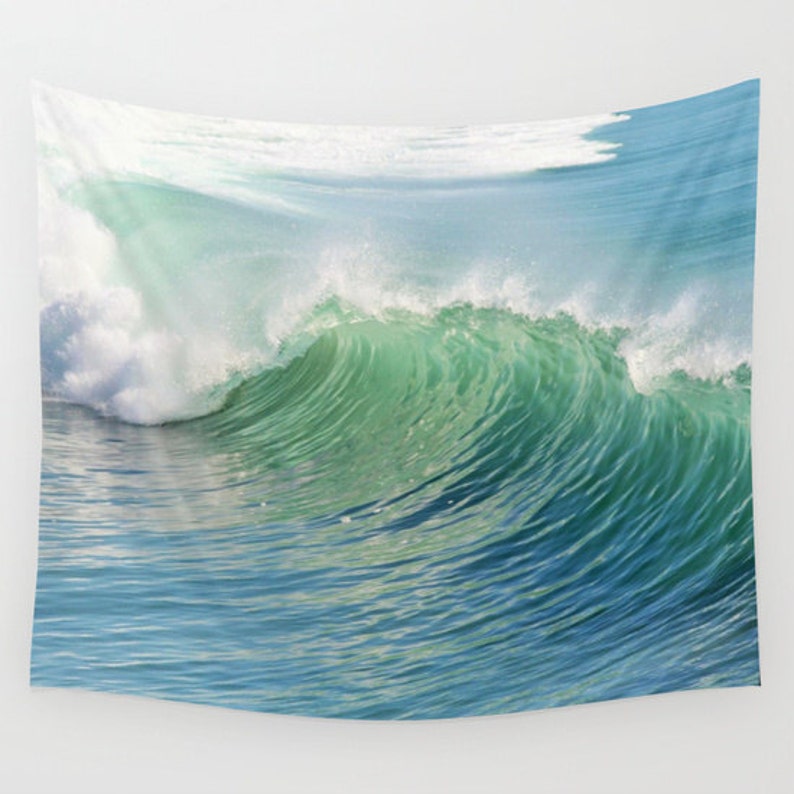Waves Tapestry Nautical Tapestry Coastal Large Wall Decor Etsy